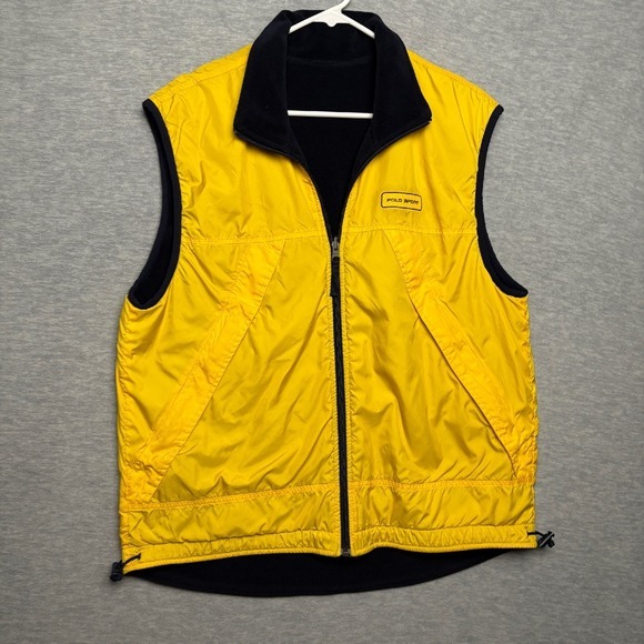 Vintage Polo Ralph Lauren Sport Fleece Vest Full Zip Reversible Performance L - Picture 9 of 12